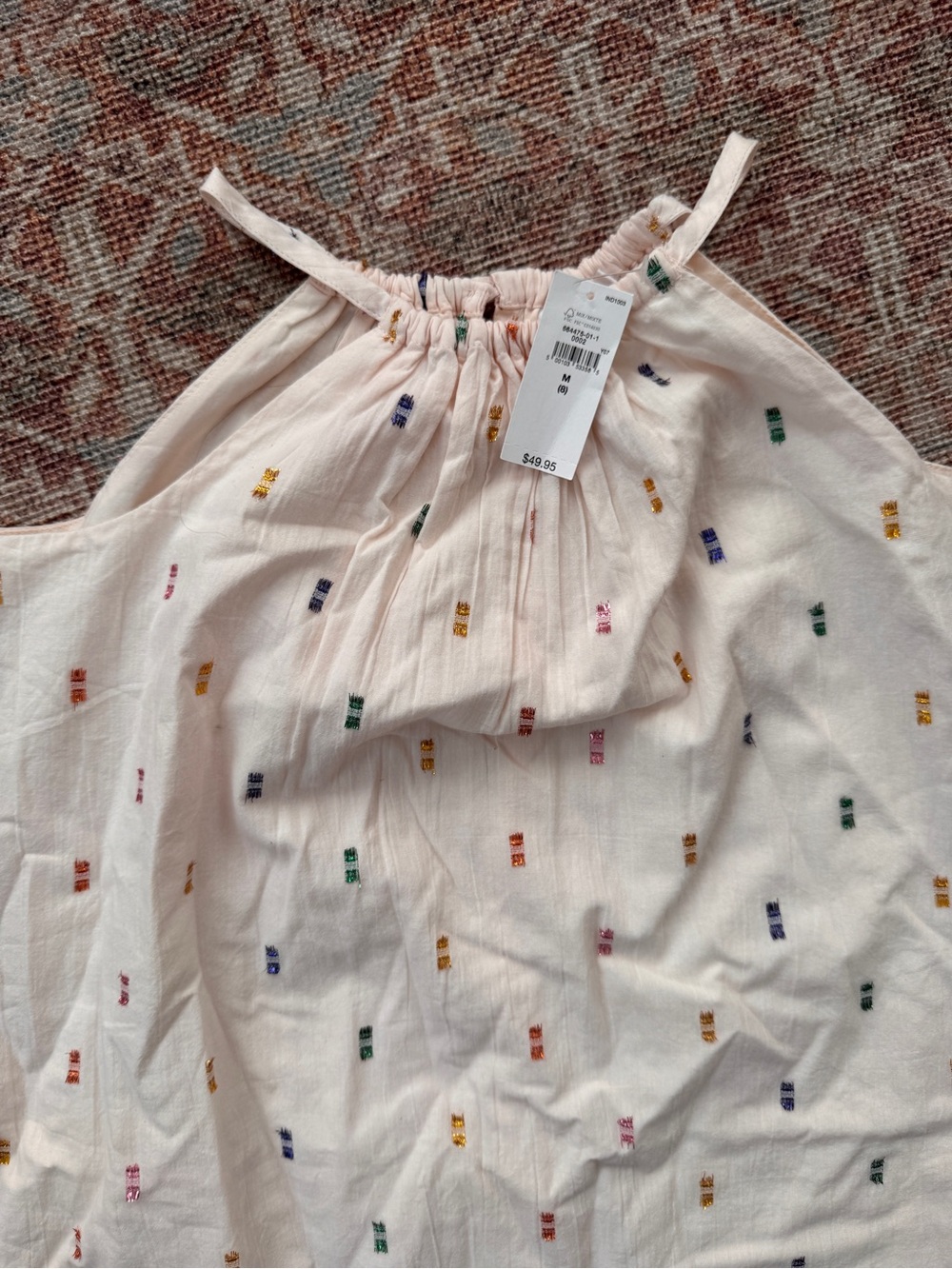 GAP Cream Cotton Dress with Multicolor Embroidery